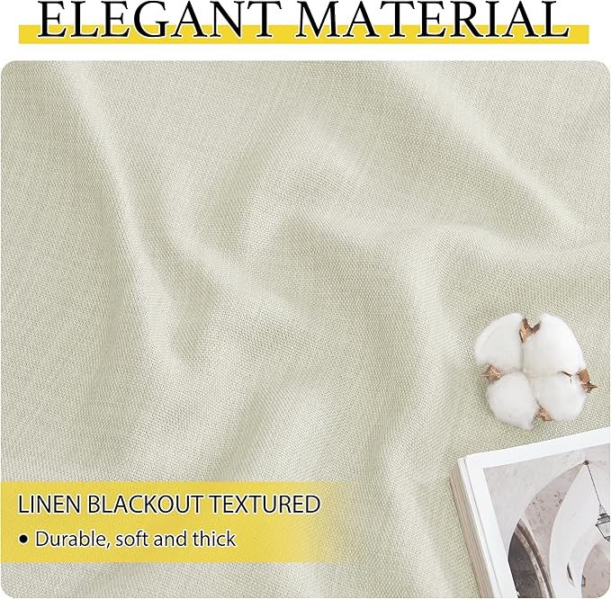 NICETOWN Natural Linen Room Darkening Curtain Valances for, Grommet Faux Linen - Image 6