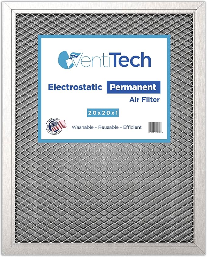 20x20x1 Washable Electrostatic Air Filter. Reusable HVAC & Furnace Air Filter by VentiTech