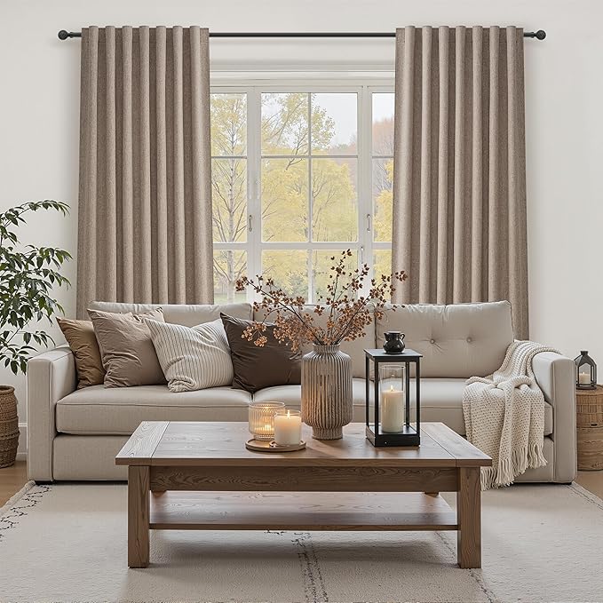 Dark Flax Extra Long Custom 102 Inch Curtains, 100% Blackout Curtains - Image 6