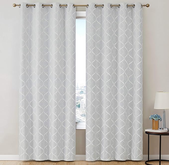 HLC.ME Versailles Lattice Flocked 100% Complete Blackout Thermal Insulated - Image 2