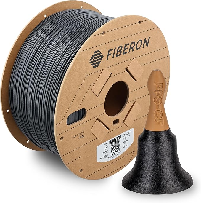 Polymaker Fiberon PPS-CF10 Filament Black 1.75mm 3kg, Extreme Heat Resistance by Polymaker