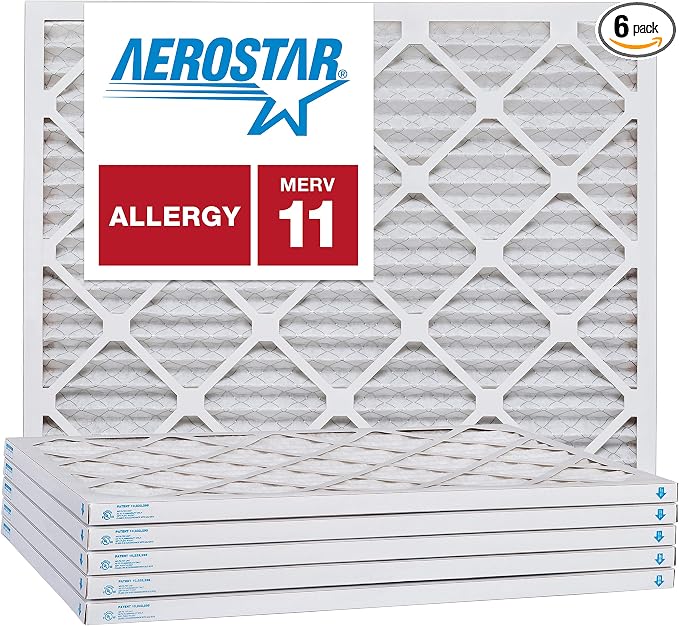 Aerostar 14x22x1 MERV 11, Pleated Air Filter, Box of 6, Made in the USA by AirFiltersDelivered