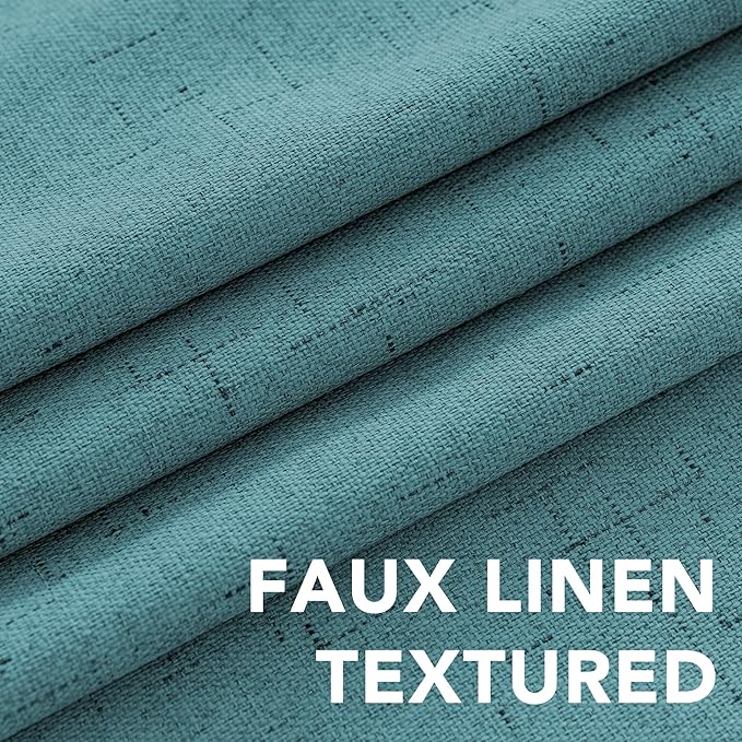 H.VERSAILTEX Linen Blackout Curtains 45 Inches Long 100% Absolutely Blackout - Image 4