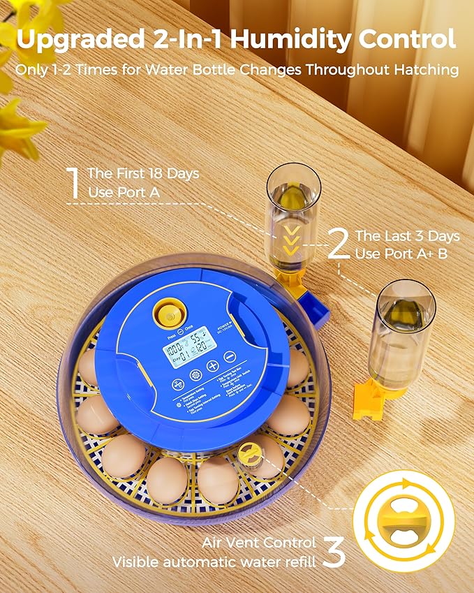 18 Incubators for Hatching Eggs, Automatic Egg Turning and Humidity Control - Image 5
