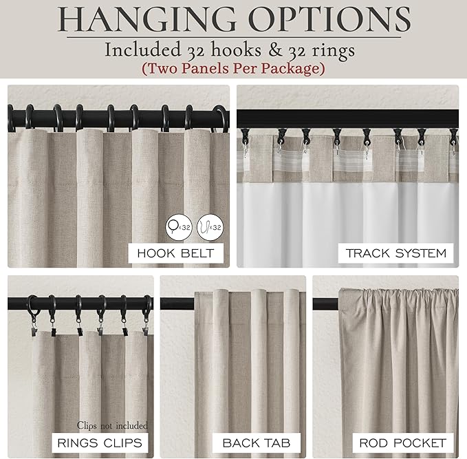 Grey Flax Extra Long Floor to Ceiling Blackout Curtains 108 Inches Long - Image 5