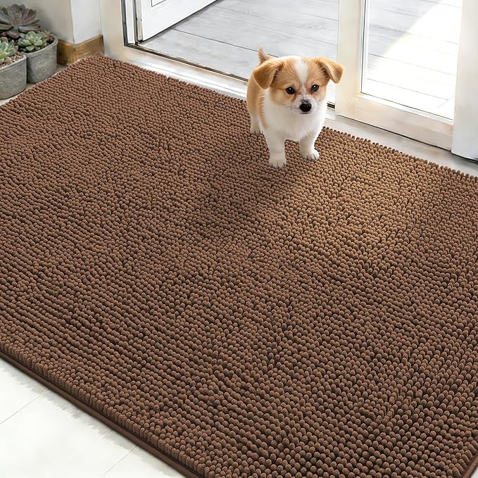 OLANLY Dog Door Mat for Muddy Paws 48x30, Absorbs Moisture and Dirt, Absorbent by OLANLY
