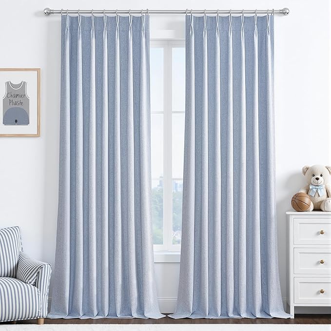 DustyBlue 102 Inches Long Blackout Curtains by QJMYDECO