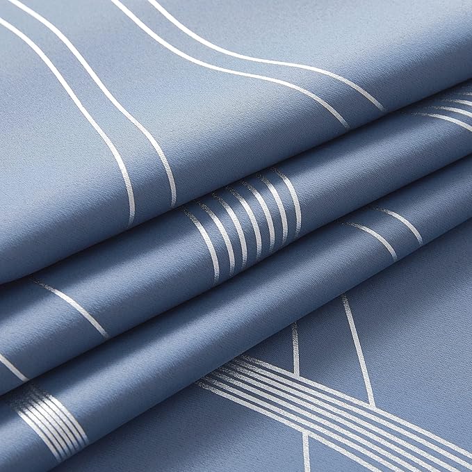 NICETOWN Stone Blue Blackout Curtains 90" Length 2 Panels Set - Image 8