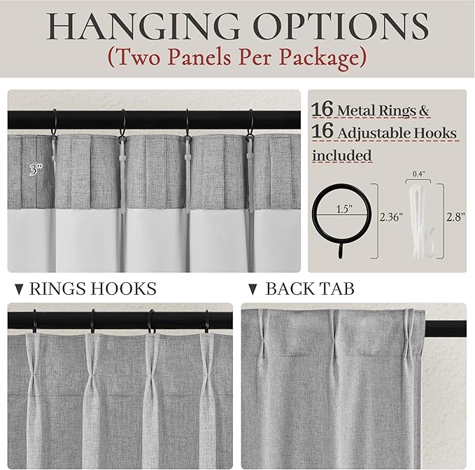 Grey Black Out Curtains 92 Inch Long - Image 3