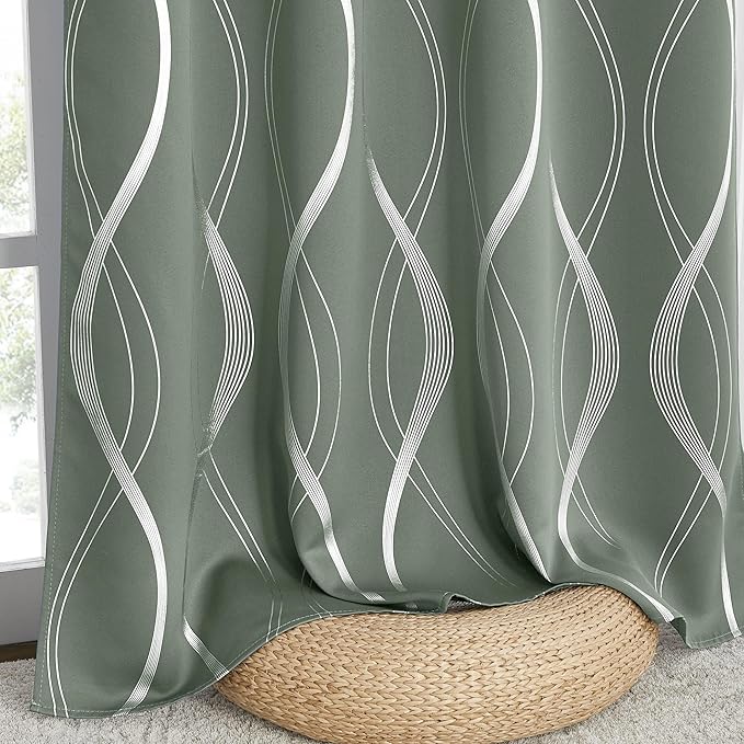 NICETOWN Greyish Green Curtain Panels - Image 7