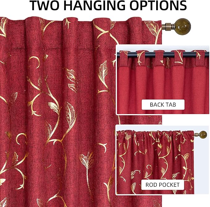 BUHUA Blackout Curtains 84 Inches Long 2 Panels Set Linen Curtains Rod Pocket & - Image 7