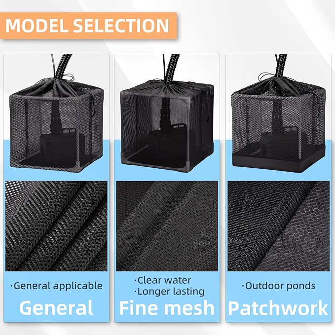 Fineday Pond Filter, Anti-Clogging Cube Outdoor Mesh Water Pump Barrier Bag Box - Image 7