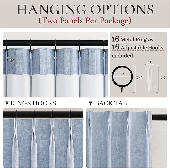 DustyBlue 108 Inches Light Blocking Curtains - Image 4