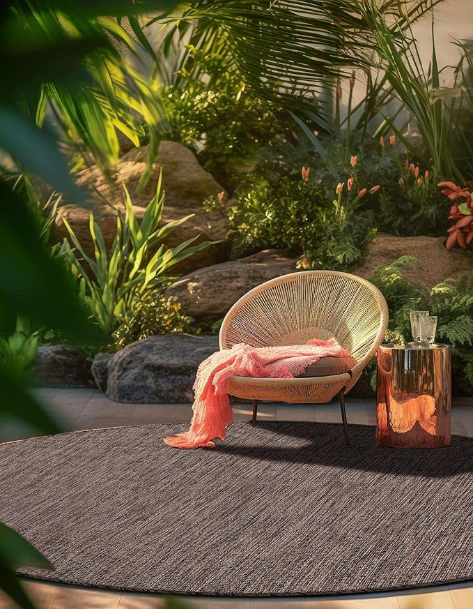 Unique Loom Outdoor Solid Collection Area Rug - Image 4