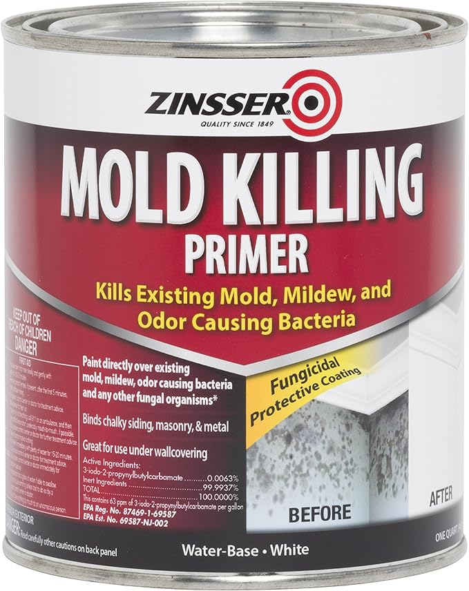 qt Zinsser 276087 White Zinsser, Mold Killing Primer Water-Based Mold Killing by Rust-Oleum