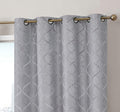 HLC.ME Versailles Lattice Flocked 100% Complete Blackout Thermal Insulated by HomeLinenCollections