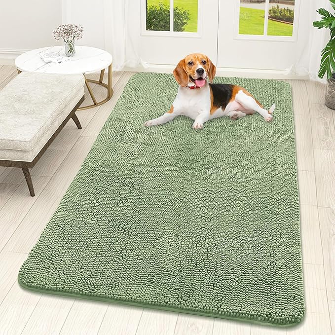 OLANLY Dog Door Mat for Muddy Paws 59x32, Absorbs Moisture and Dirt, Absorbent by OLANLY