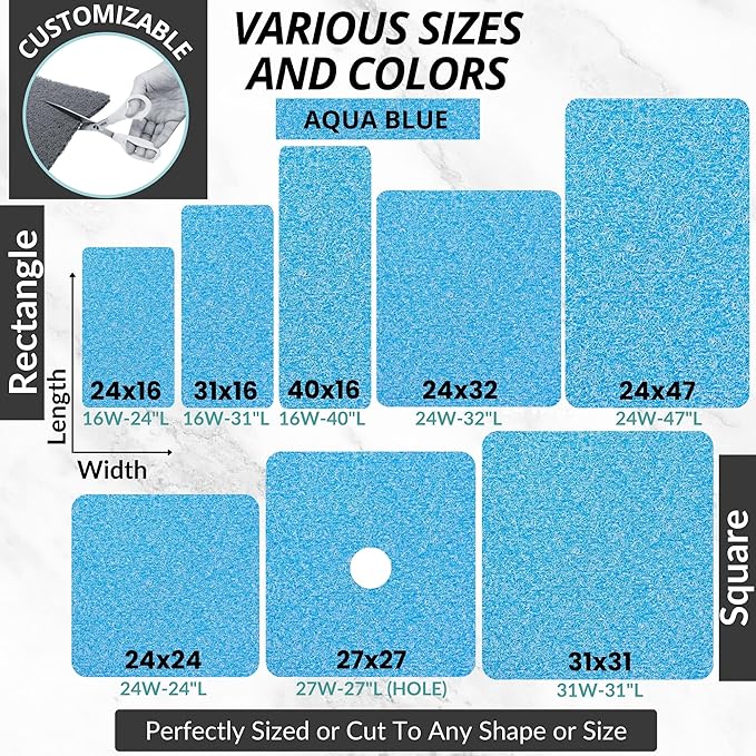 Enkosi Loofah Shower Mat with Drain Hole – Cushioned Anti-Slip Square Bath Mat - Image 6