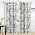 DriftAway Linen Printed Blackout Curtains Tree Branch Pattern Double Layer 84 by DriftAway