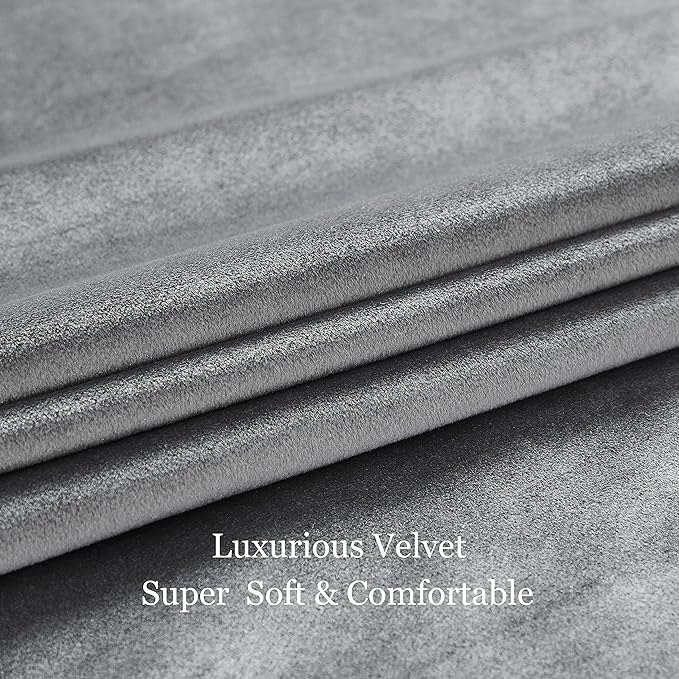 Luxury Dark Grey Decorative Velvet Curtains 120 inches Elegant Living Room - Image 5