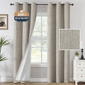 H.VERSAILTEX 100% Blackout Curtains Linen Textured Chenille Curtains Thermal by HVERSAILTEX