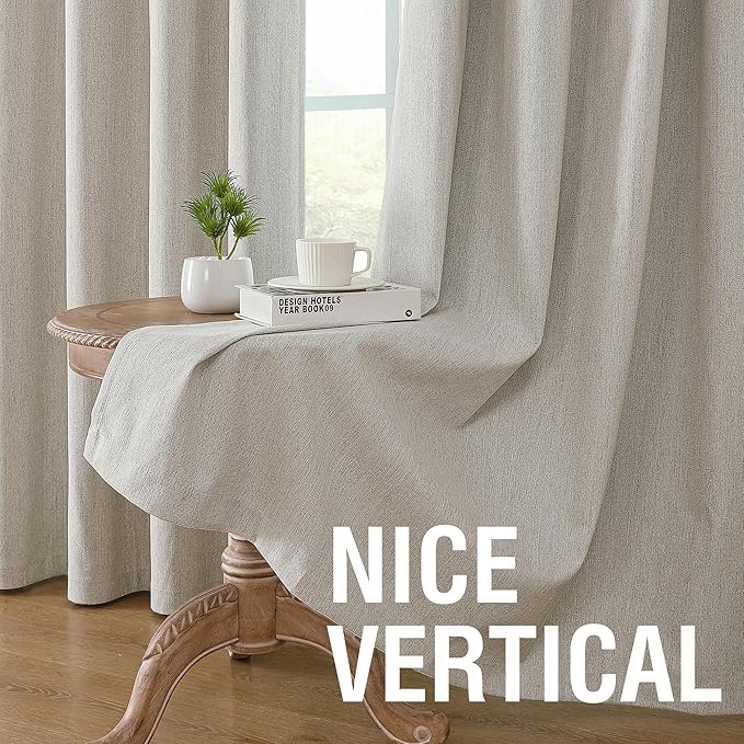 H.VERSAILTEX 100% Blackout Curtains Linen Textured Chenille Curtains Thermal - Image 6