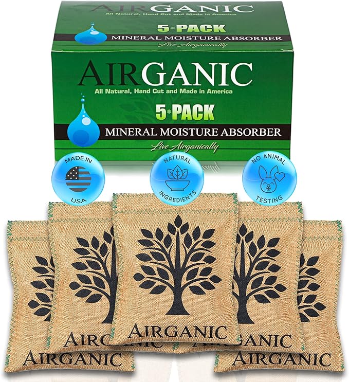 Natural Moisture Absorber Dehumidifier Bags – Plant & Mineral Desiccant Pouches by Airganic