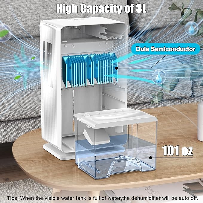 Dehumidifiers for Home, Upgraded 101OZ Dehumidifier, Quiet Dehumidifier for - Image 3