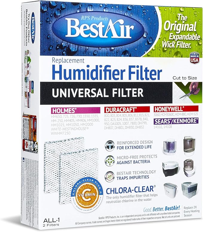 BestAir ALL-1-PDQ-5 Universal Extended Life Humidifier Replacement Paper Wick by FreudenbergFiltrationTechnologies