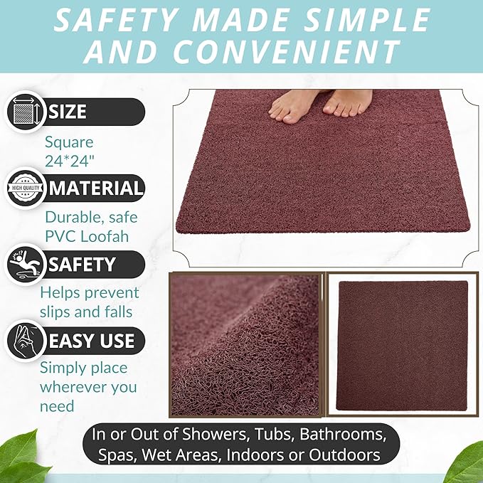 Enkosi Loofah Shower Mat Non-Slip - Image 3