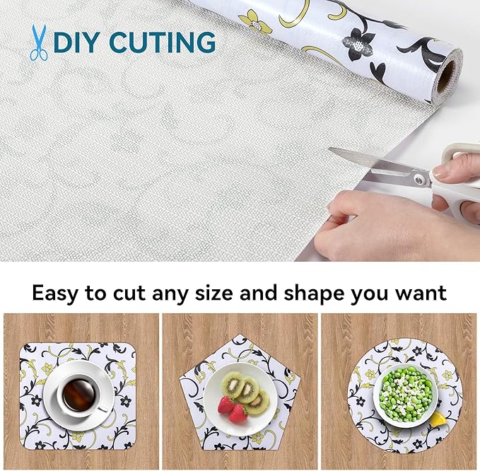 2 Rolls 12" W x 120" L Floral Drawer and Shelf Liner - Image 4