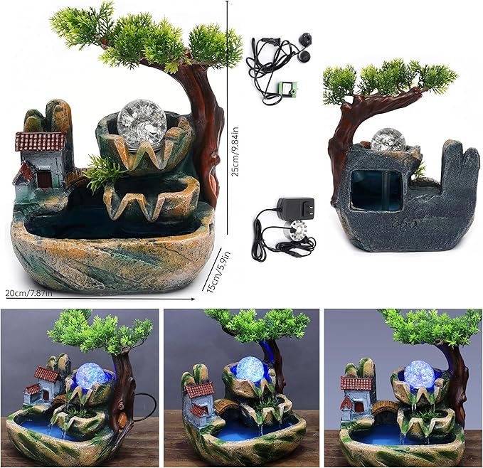 Small Bonsai Humidifier Mini Tabletop Waterfall Fountain - Image 5