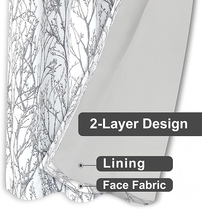 DriftAway Tree Branch Blackout Curtains Double Layer 63 Inches Long - Image 4