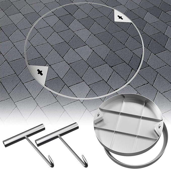 24 inch Stainless Steel Round Invisible Manhole Cover | Embedded Septic Tank by Domart