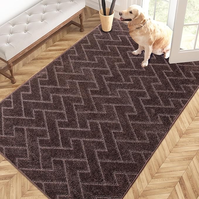 PURRUGS Easy Care Area Rug 4ft x 6ft, Non-Slip Machine Washable Entry Rug by PURRUGS