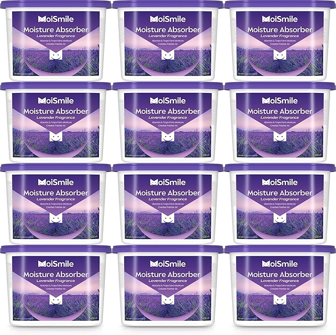 Moisture Absorbers 12 Packs, 10.8OZ Lavender Vanilla Efficient Humidity by MoistureAbsorbers
