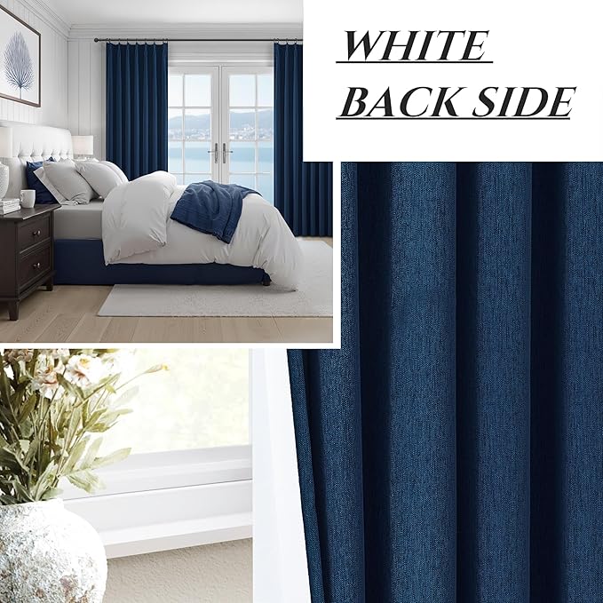 Navy Blue Blackout Curtains 108 Inch Length - Image 7