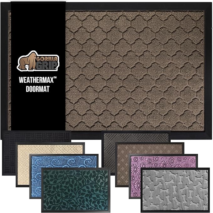 GORILLA GRIP 100% Waterproof All-Season WeatherMax Doormat, US Designed Natural by GorillaGrip