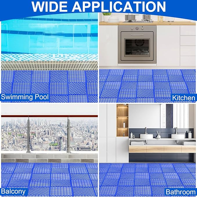 MYFAMIREA Modular Interlocking Cushion 12 Pack 11.8" x 11.8" Rubber Floor Tiles - Image 7