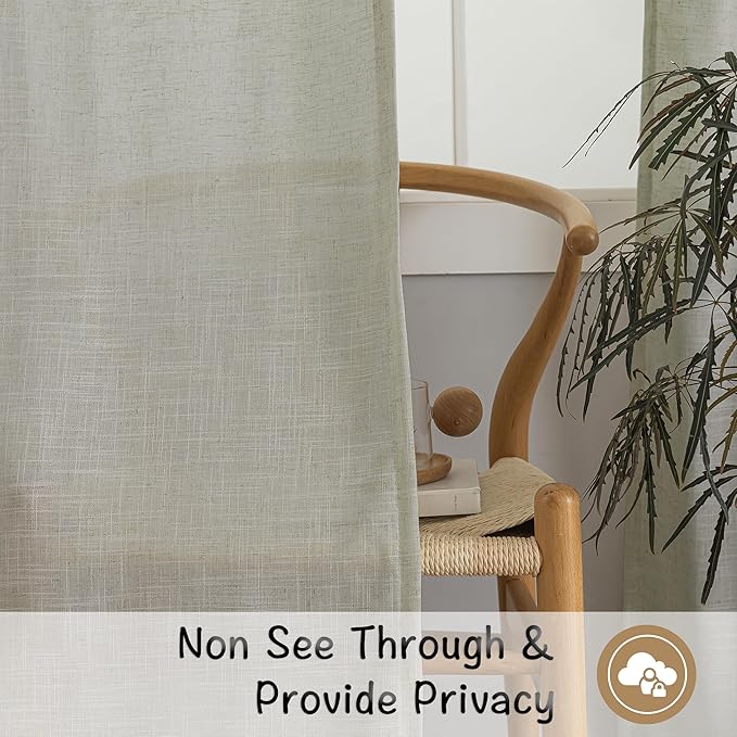 DONREN Linen Back Tab Curtains 112 Inches Extra Long Ceiling to Floor - Image 4