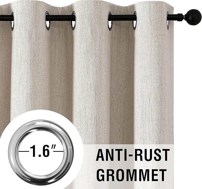 H.VERSAILTEX Chenille Linen Curtains 108 inches Long 100% Black Out Curtains - Image 5