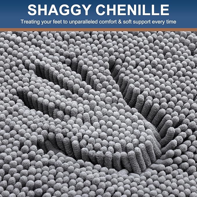 Smiry Luxury Chenille Round 24''x24'', Extra Soft and Absorbent Shaggy Bathroom - Image 3