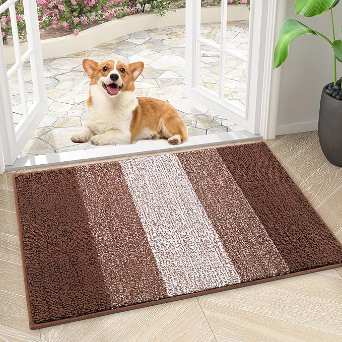 Smiry Dog Door Mat for Muddy Paws, Absorbs Moisture and Dirt, Low-Profile by Smiry