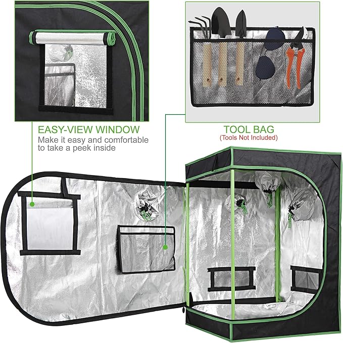 JungleA 2x2 Small Grow Tent, High Reflective Mylar Hydroponic Growing System - Image 3