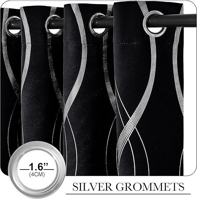 NICETOWN Black Out Curtains 54 inches Long - Image 3