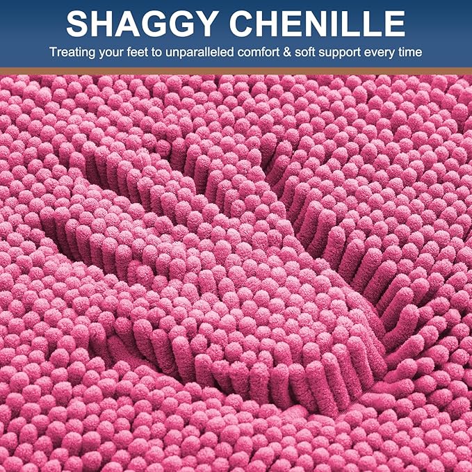 Smiry Luxury Chenille Bathroom Rugs 36x24, Extra Soft and Absorbent Shaggy Bath - Image 3
