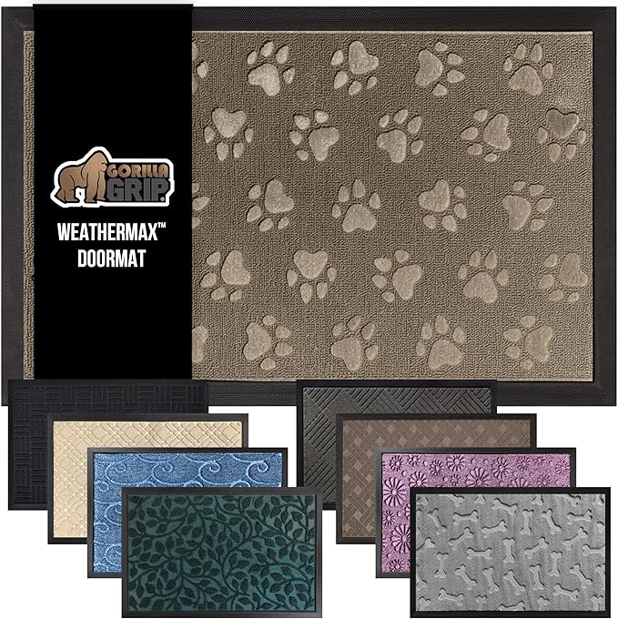 GORILLA GRIP 100% Waterproof All-Season WeatherMax Doormat US Designed Natural by GorillaGrip