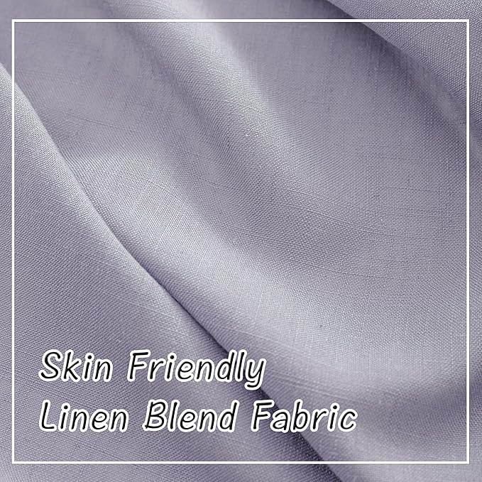 Lavender Purple Linen Back Tab Curtains 120 Inches Extra Long Ceiling to Floor - Image 6