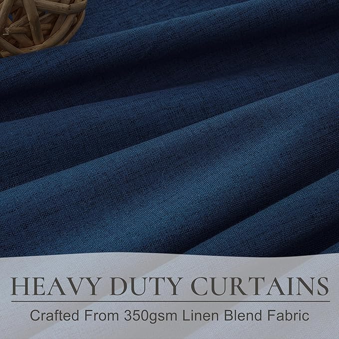 Navy Blue Blackout Curtains 84 Inch Length - Image 3