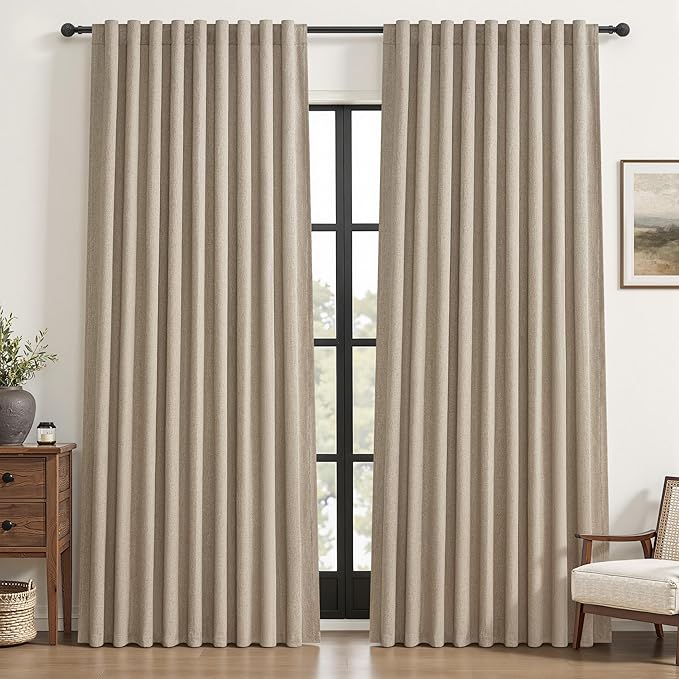Extra Wide 60 Inch Blackout Curtains 96 Inches Long by QJMYDECO